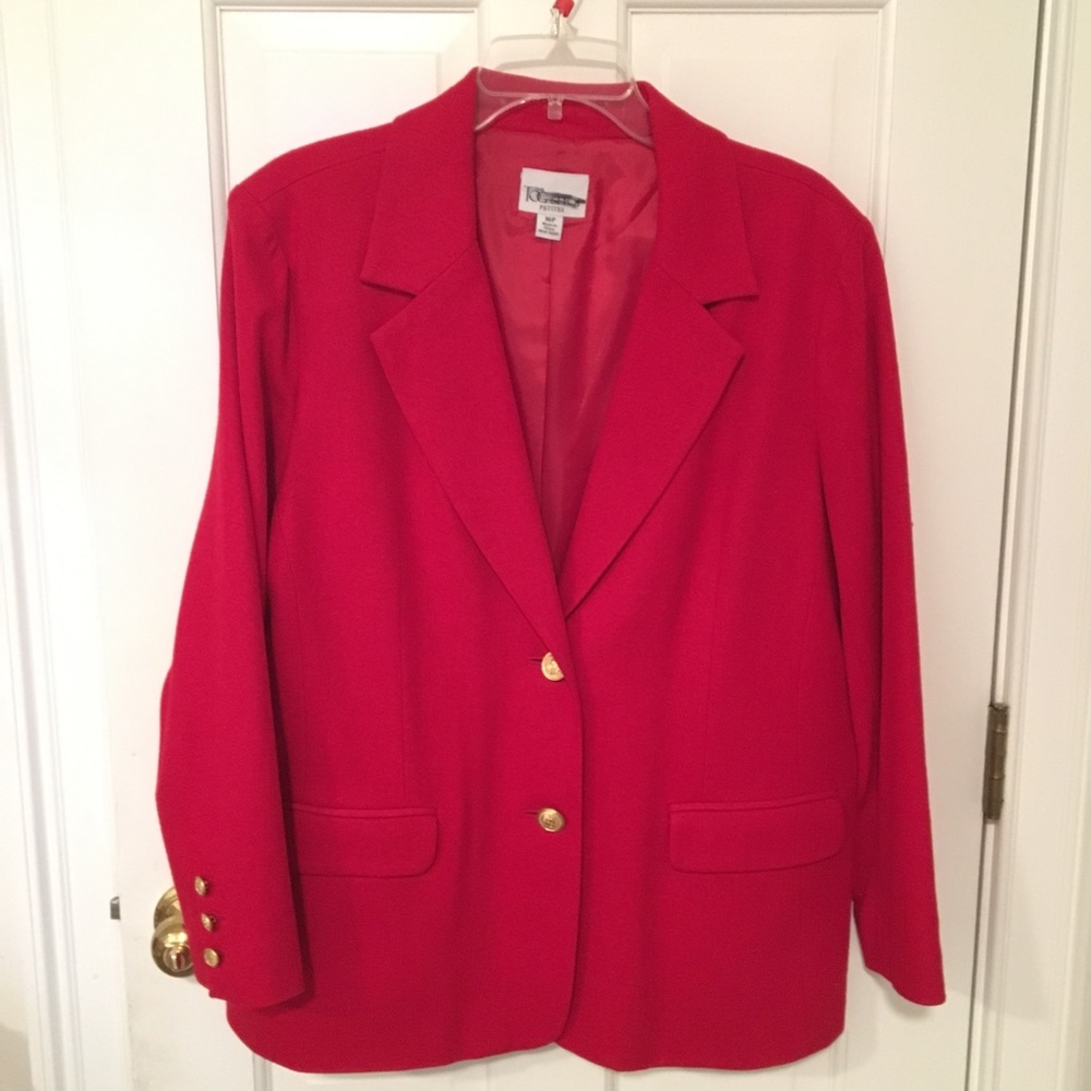 Red blazer 16p wool blend